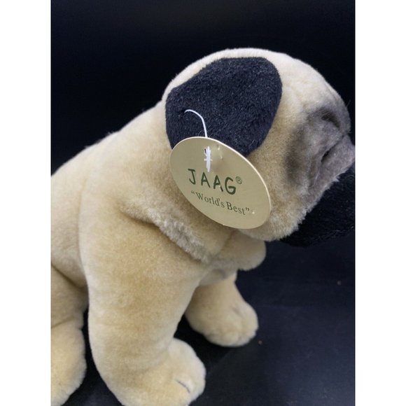Jaag Pug Puppy Dog Plush Toy 2019 Doggie Tan & Black NWT - Picture 5 of 16